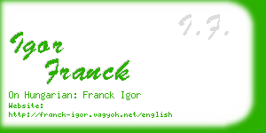 igor franck business card